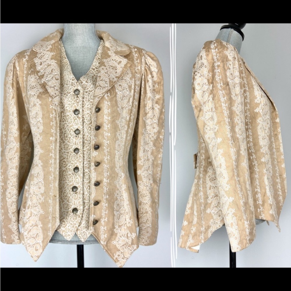 Elegant Beige Lace Women's Jacket